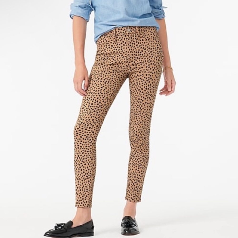 J crew 9" high-rise toothpick jean leopard dot 29 EUC